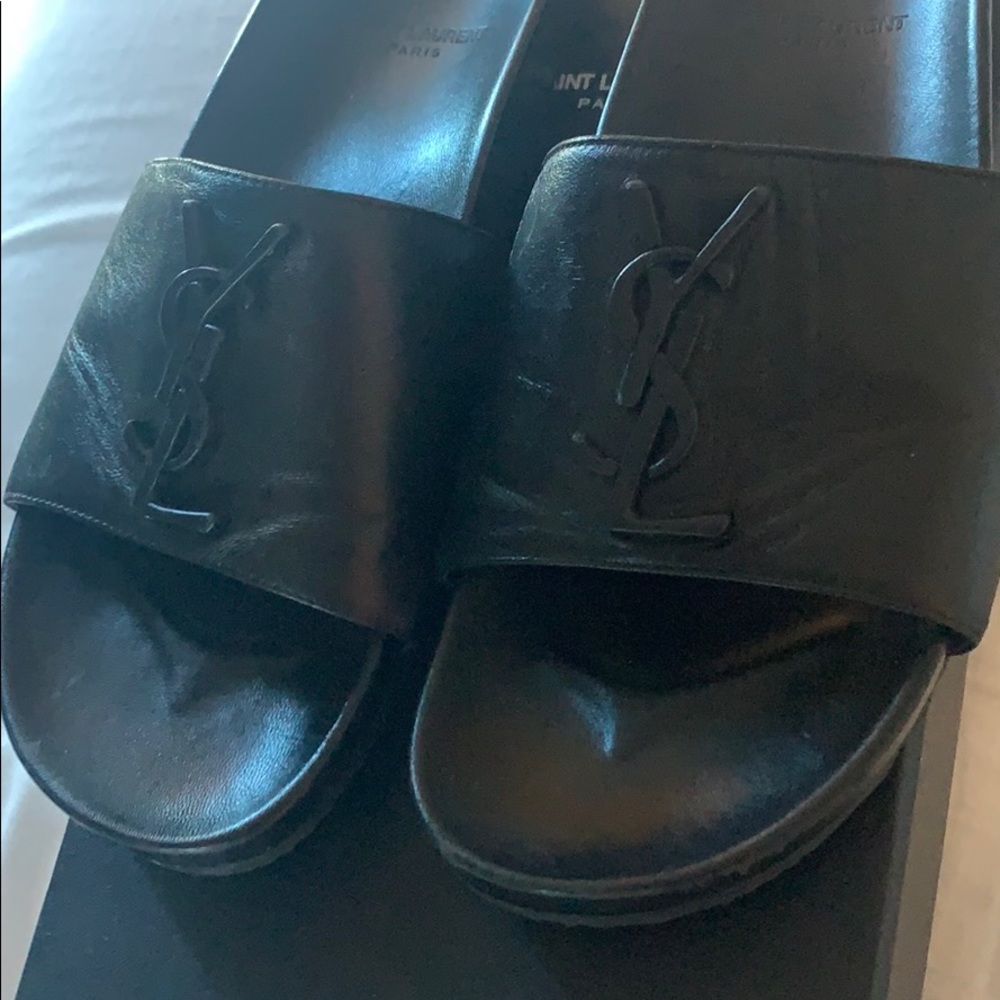 Black YSL sandals
